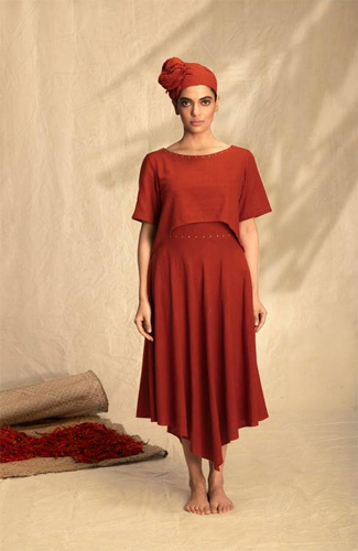 Red Chilli Khadi Dress