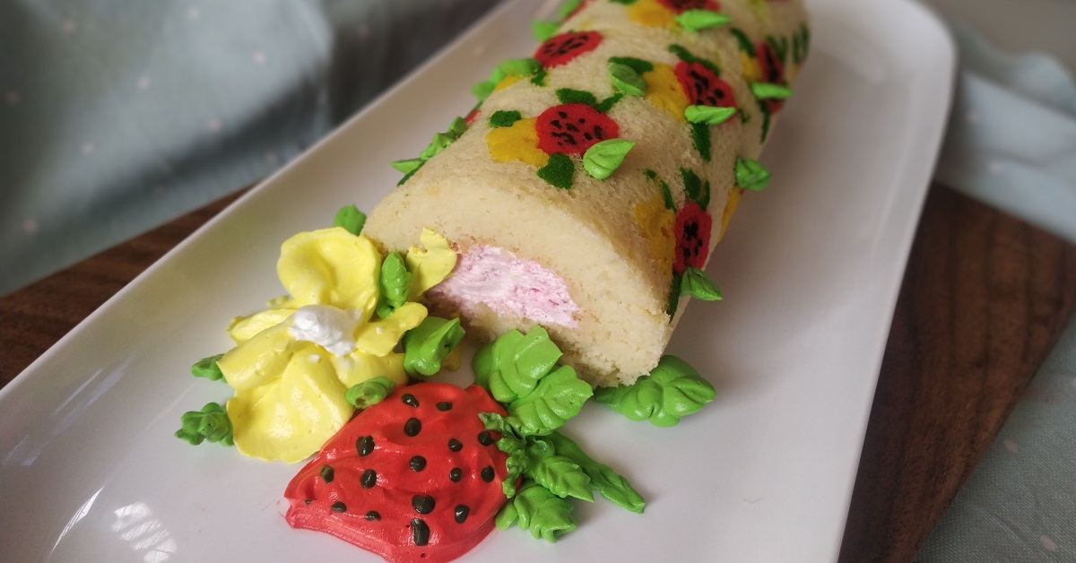 How To Make Patterned Roll Cake: Recipe & Tutorial