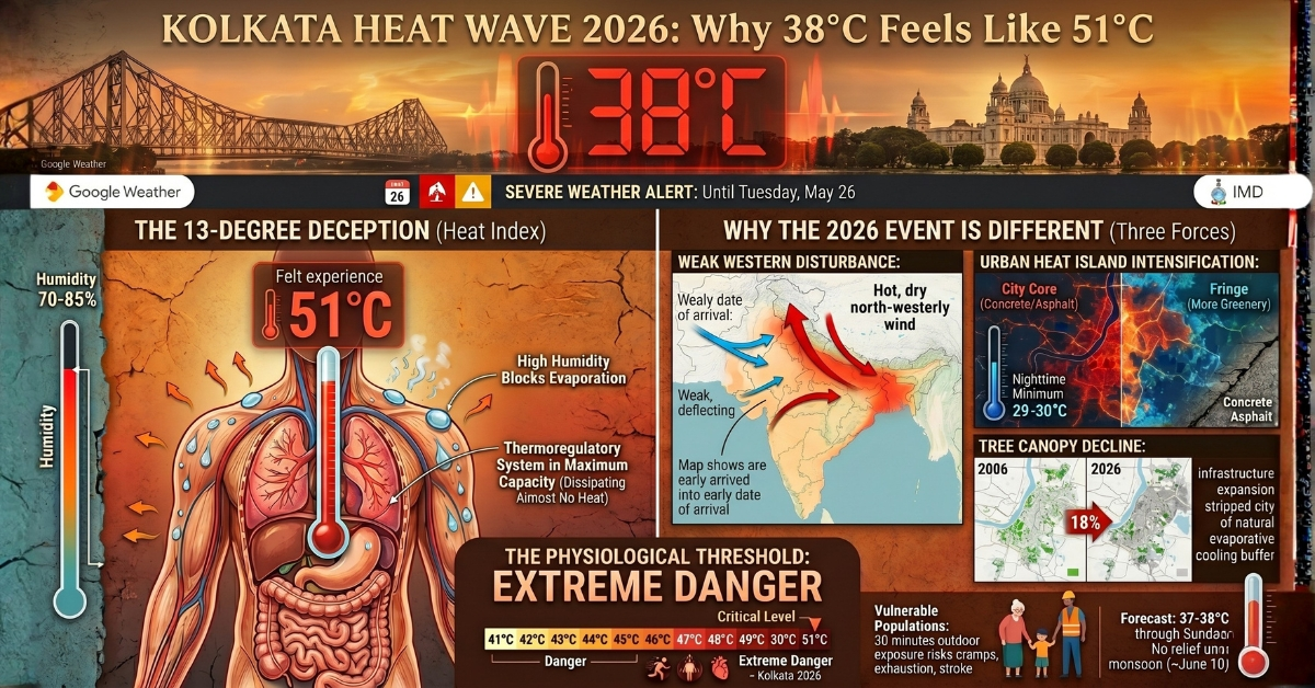 Kolkata Heat Wave 2026: Why 38°C Feels Like 51°C