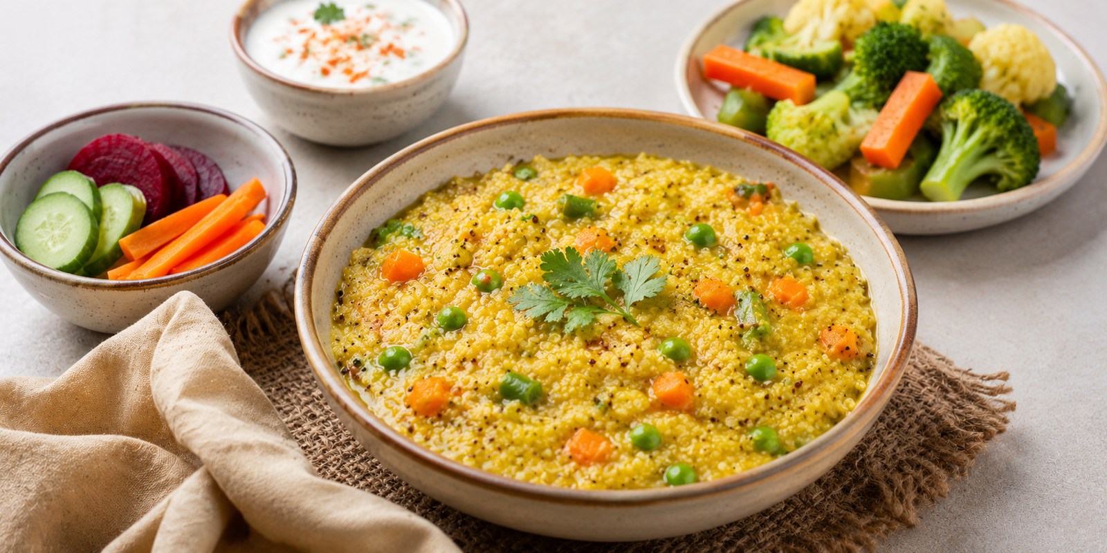 Quinoa Khichdi with Veggie Combo 